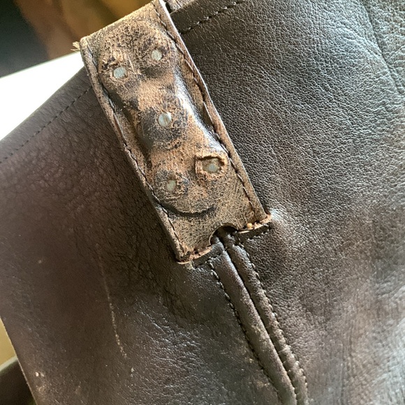 Frye for Free People harness boots with distressed studded detail RARE - Picture 7 of 9